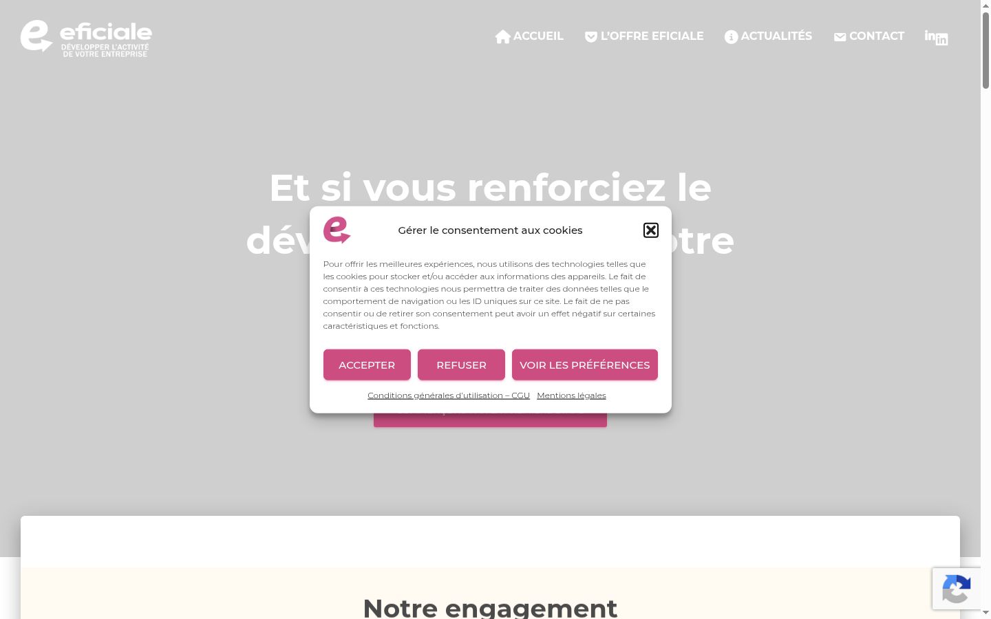 Screenshot del banner di consenso mostrato prima di qualsiasi interazione