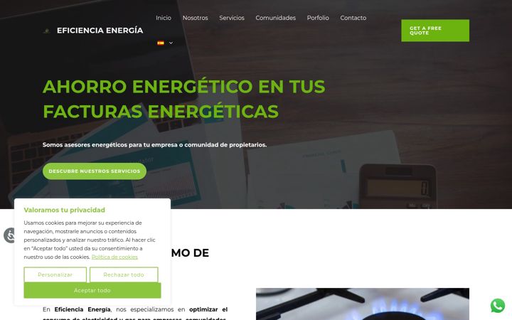 Screenshot of eficienciaenergia.com