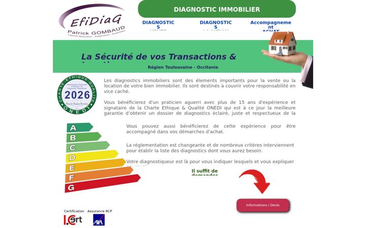 Captura de pantalla de efidiag.fr