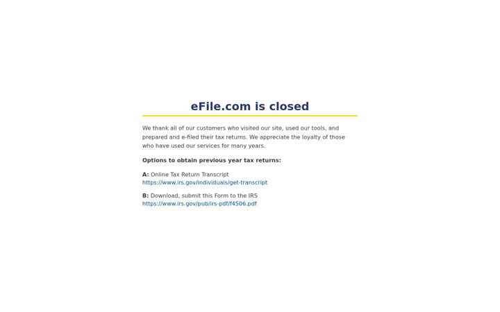 Screenshot of efile.com