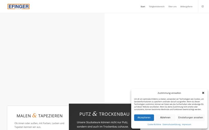 Screenshot di efinger-gmbh.de