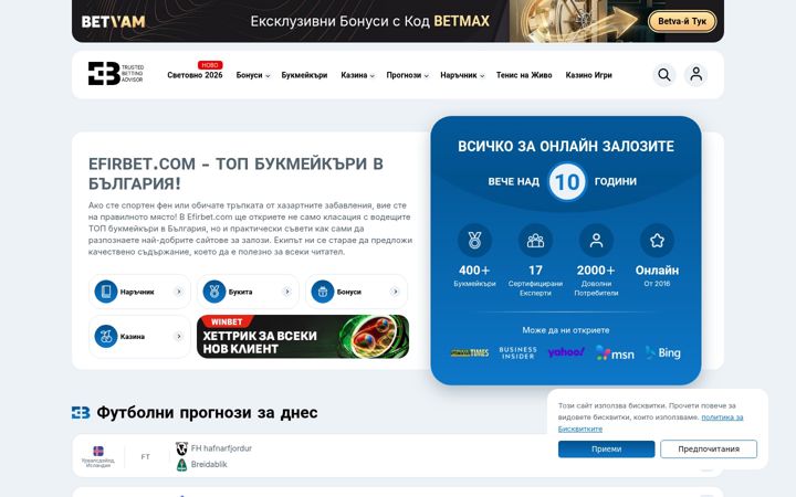 Screenshot of efirbet.com