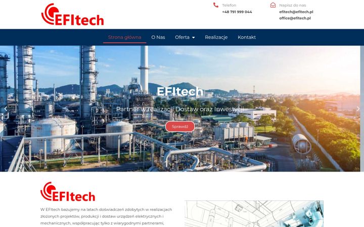Screenshot van efitech.pl