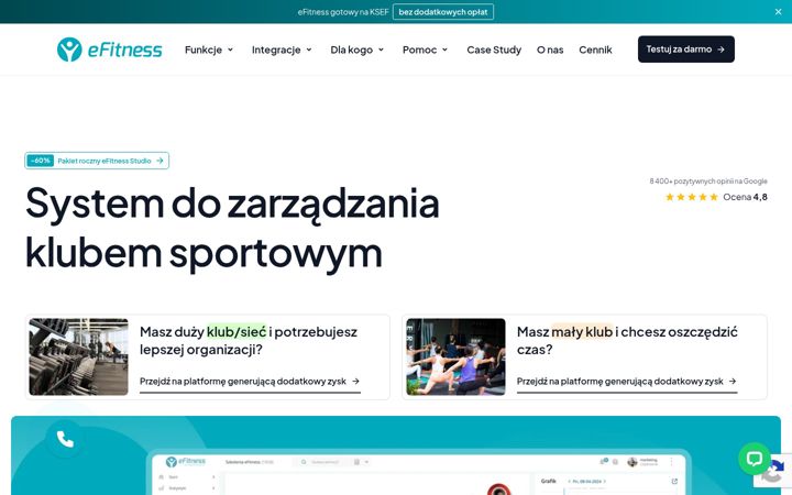 Screenshot van efitness.pl