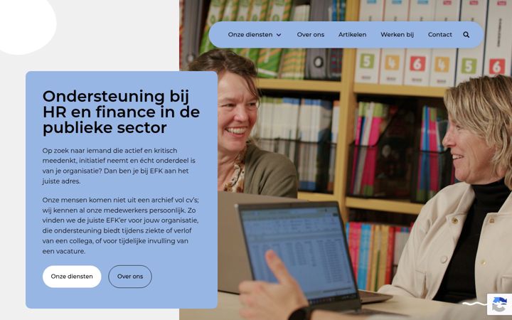 Screenshot ta' efk.nl
