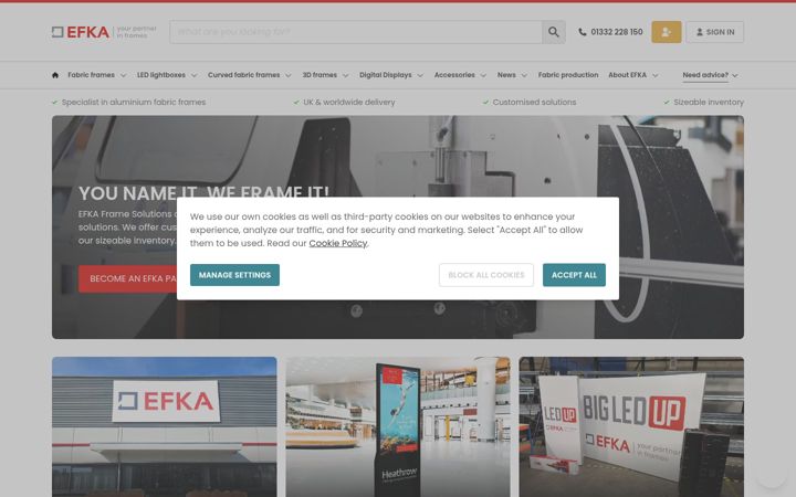 Screenshot van efka.co.uk