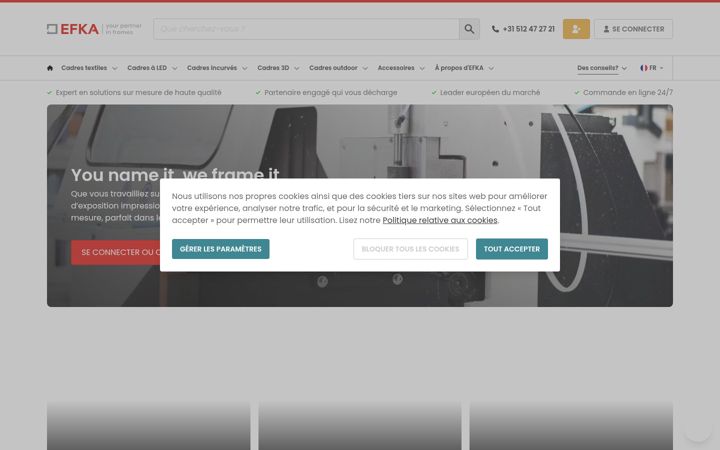 Captura de pantalla de efkacadres.fr