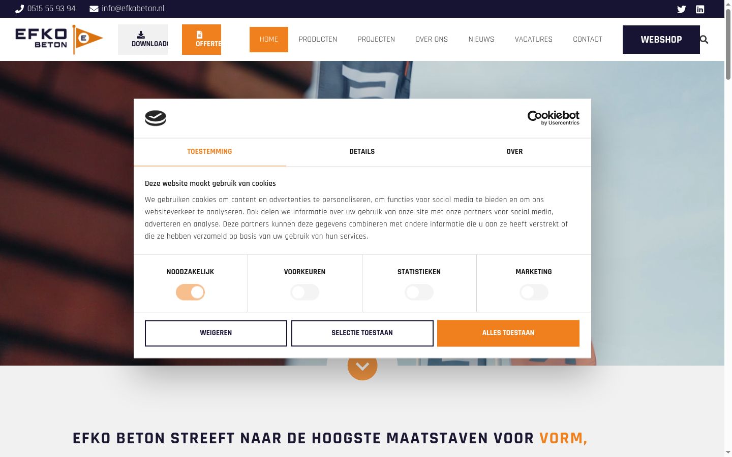 Screenshot tal-banner tal-kunsens muri qabel kwalunkwe interazzjoni