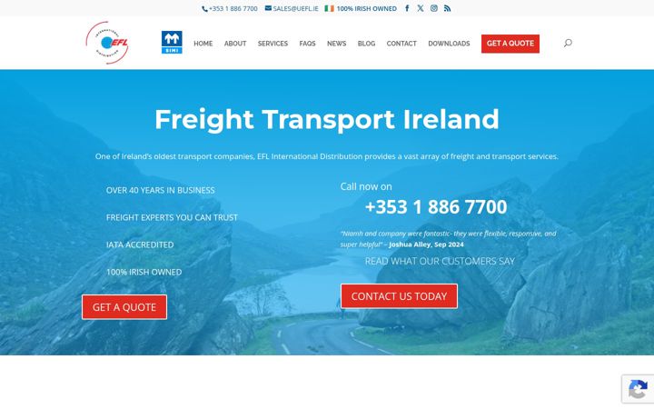 Skærmbillede af efl.ie