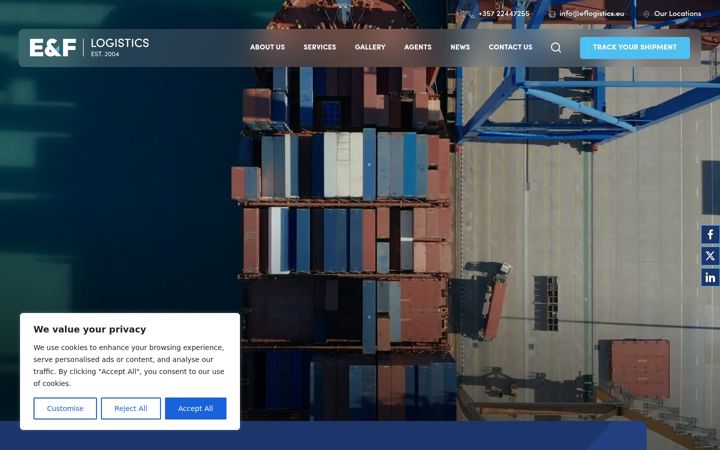 Screenshot of eflogistics.eu