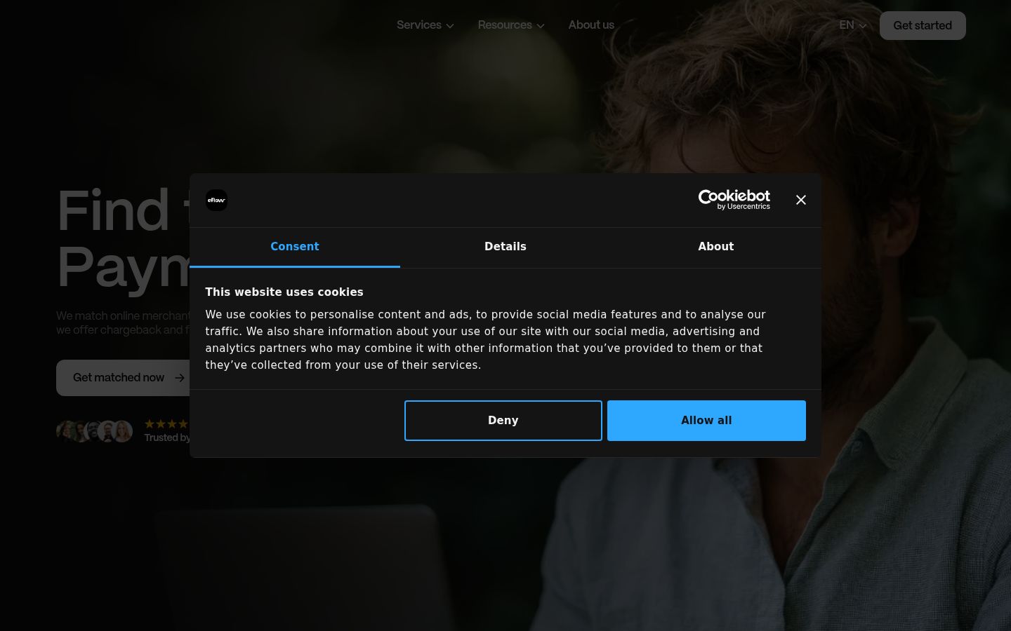 Screenshot van de toestemmingsbanner zoals getoond vóór enige interactie