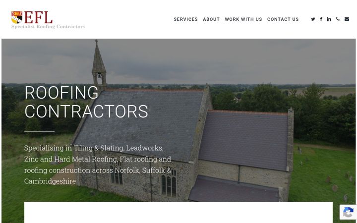 Captura de ecrã de eflroofing.co.uk