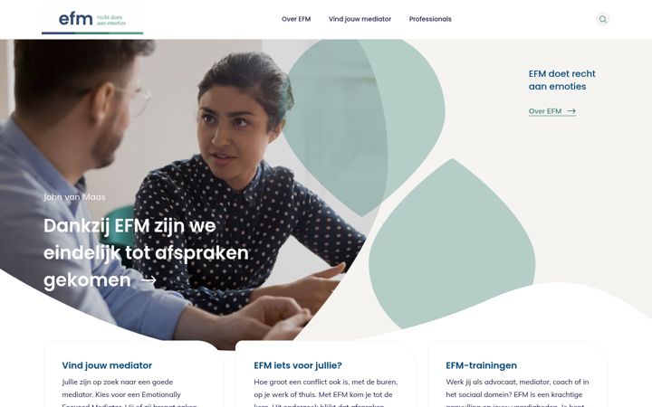 Screenshot ta' efmediation.nl