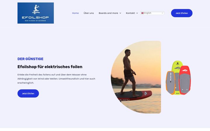 Kuvakaappaus sivustosta efoilshop.eu