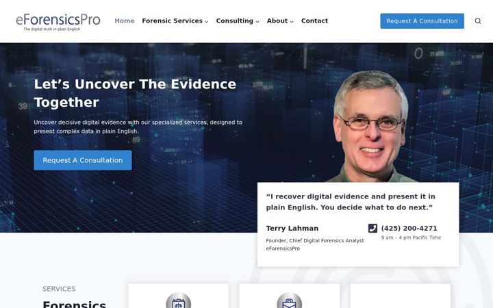 Screenshot of eforensicspro.com