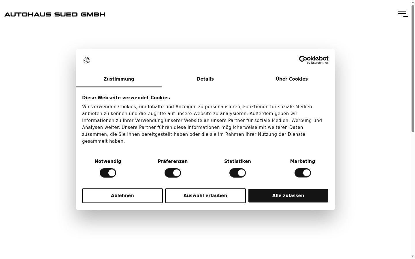 Screenshot of the consent banner shown before any interaction