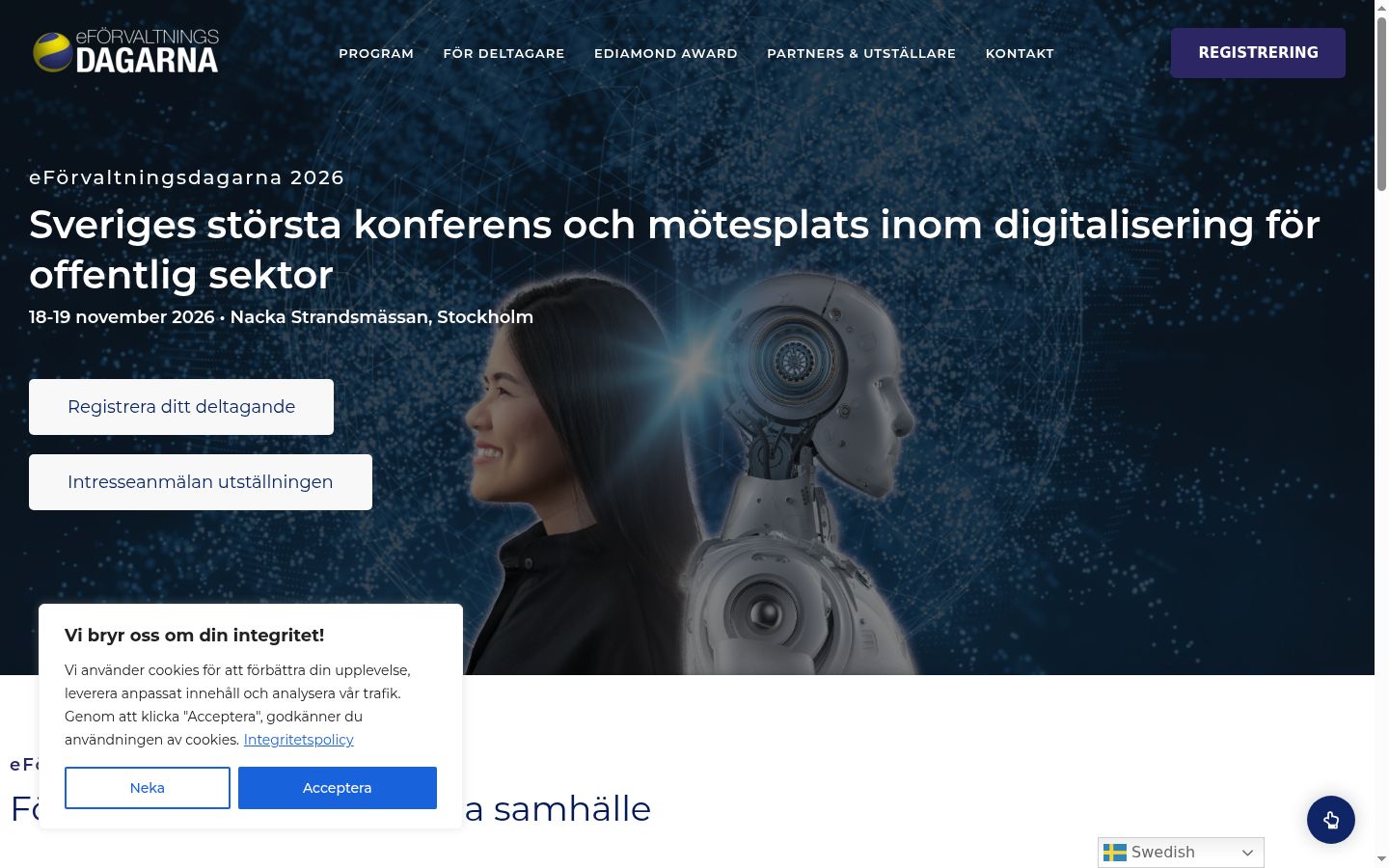 Kuvakaappaus suostumusbannerista, joka näytettiin ennen mitään vuorovaikutusta