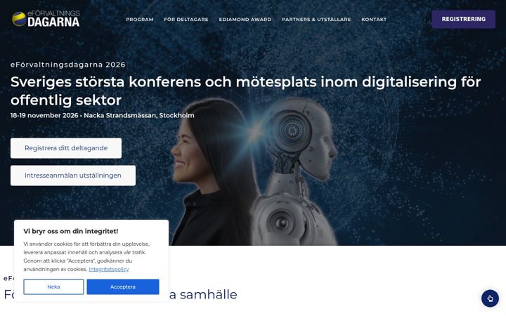 Captura de ecrã de eforvaltningsdagarna.se