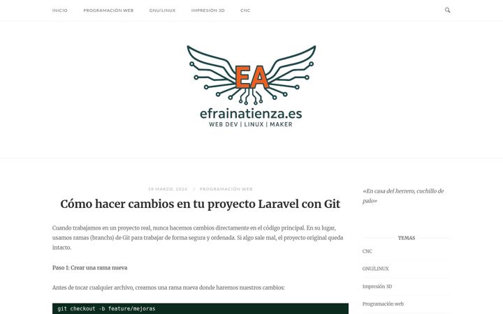 Skjermbilde av efrainatienza.es