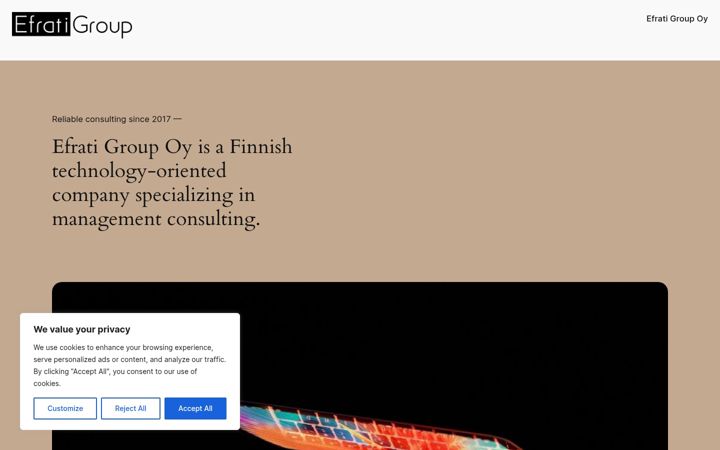 Screenshot of efratigroup.fi