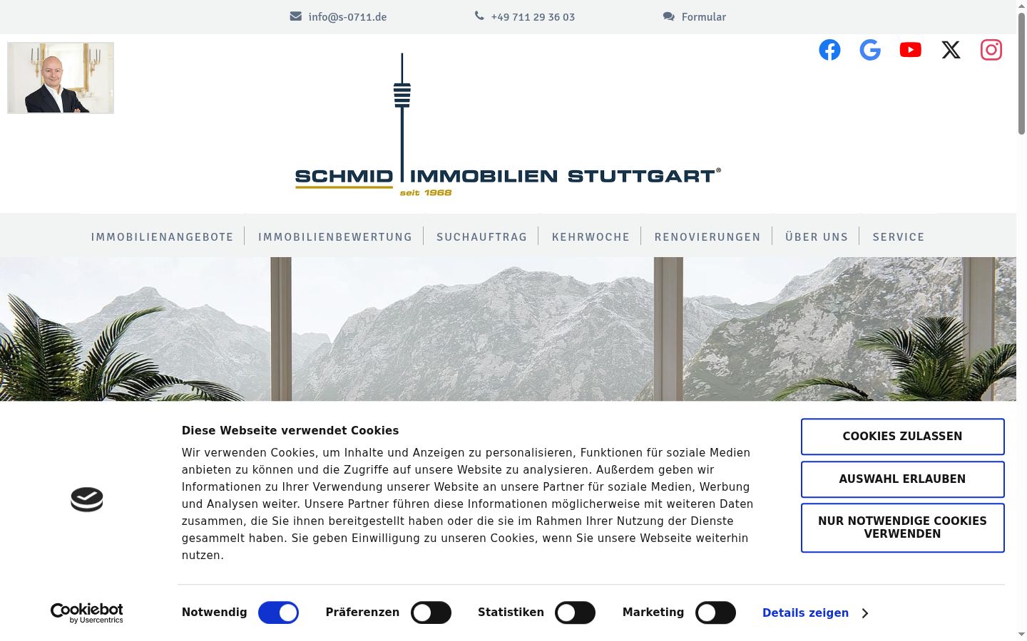 Screenshot of the consent banner shown before any interaction