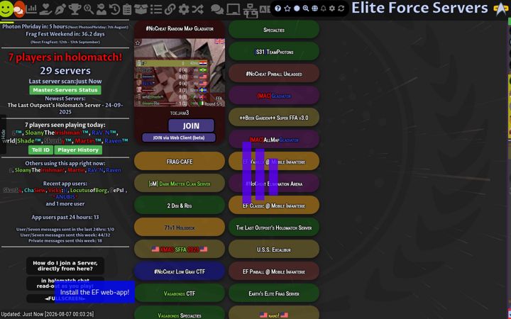 Screenshot of efservers.com