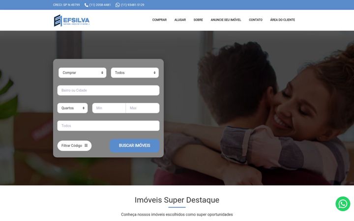 Snímek obrazovky efsilvaimoveis.com.br