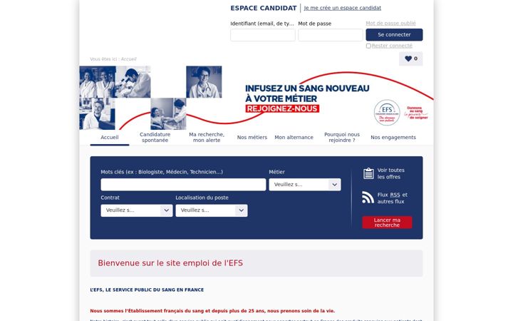 Snímek obrazovky efsrecrute.fr