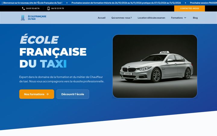 Snímek obrazovky eftaxi.fr