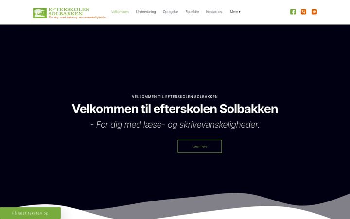 Ekraanipilt saidist efterskolensolbakken.dk
