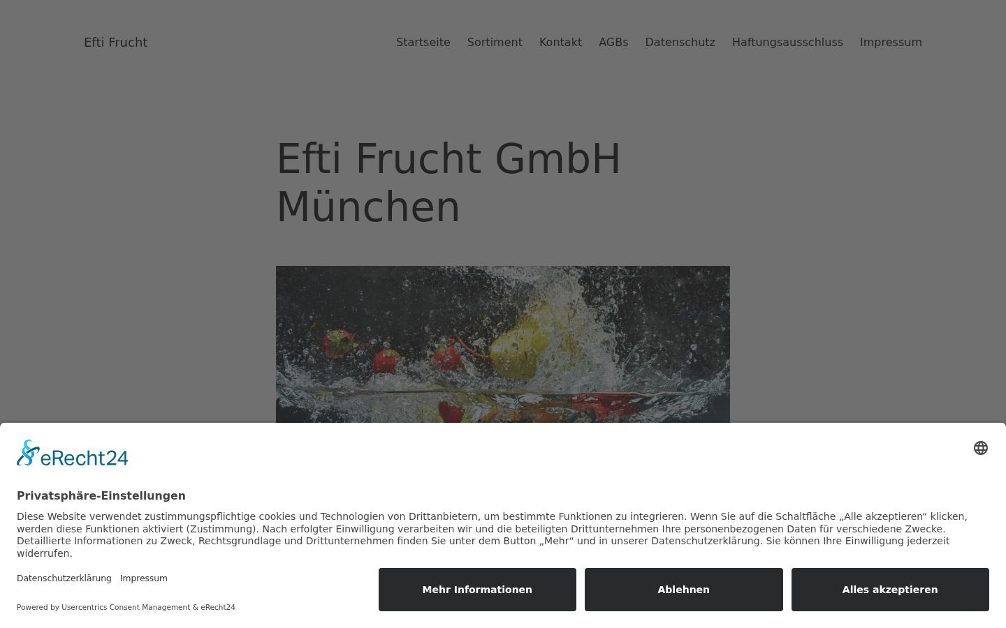 Screenshot des Einwilligungsbanners vor jeglicher Interaktion