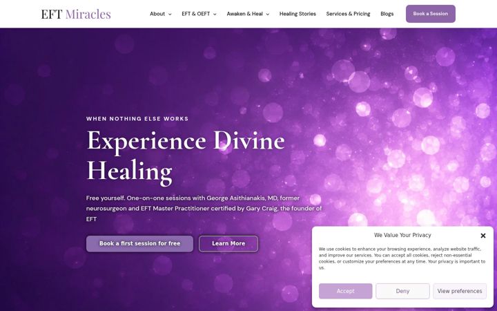 Screenshot of eftmiracles.com