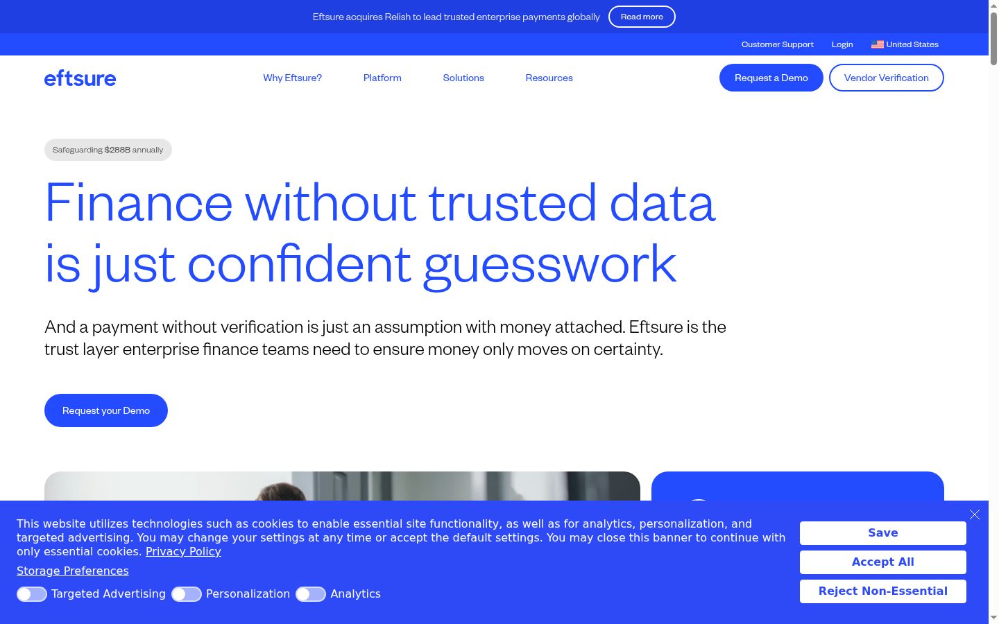 Screenshot of the consent banner shown before any interaction