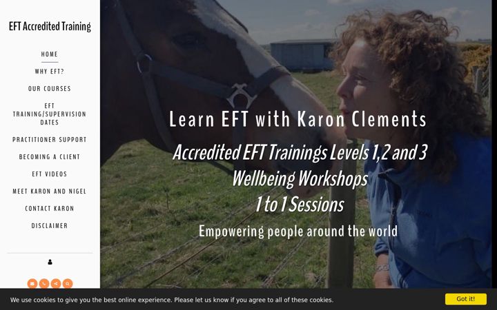 Screenshot of efttappingtraining.co.uk