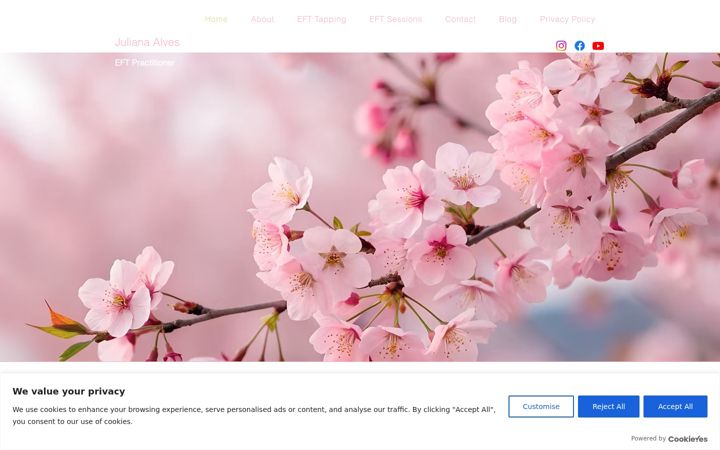 Captură de ecran a efttherapylondon.co.uk