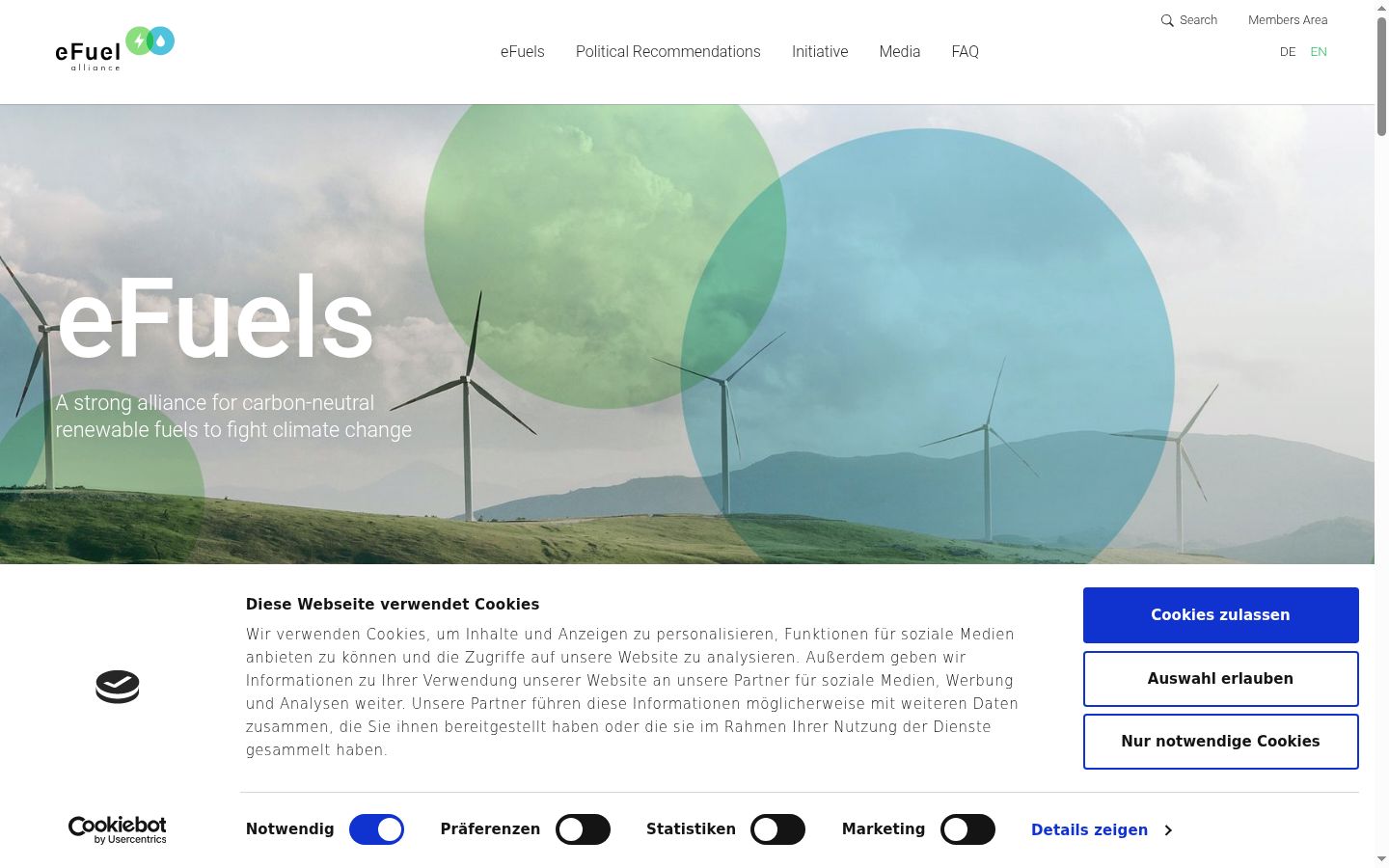 Screenshot del banner di consenso mostrato prima di qualsiasi interazione