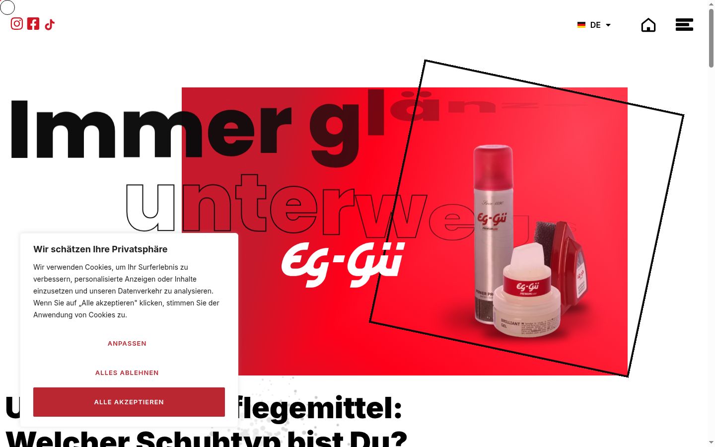 Screenshot del banner di consenso mostrato prima di qualsiasi interazione