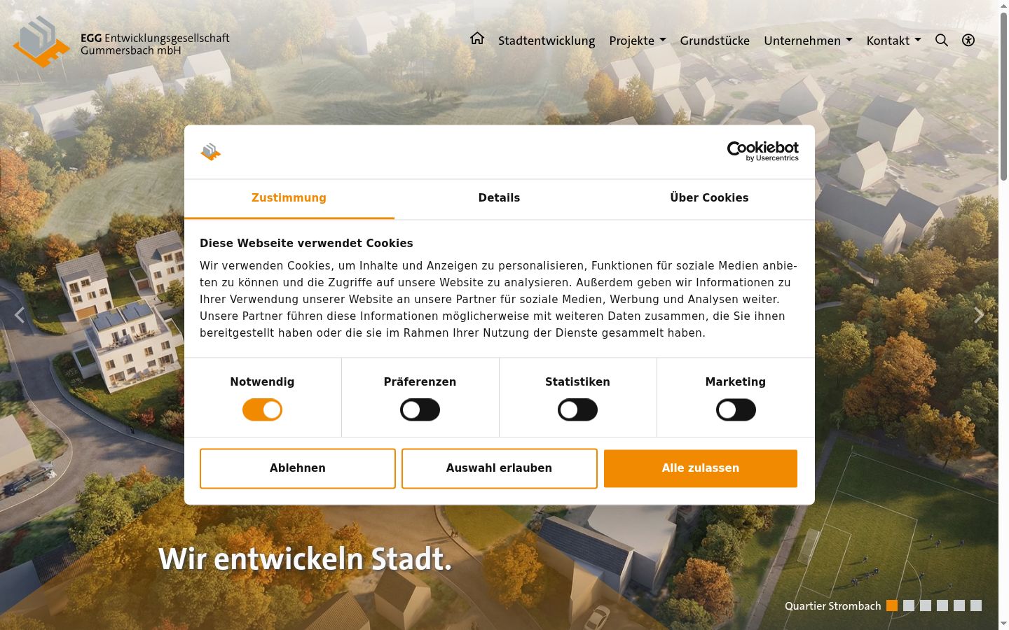 Screenshot del banner di consenso mostrato prima di qualsiasi interazione
