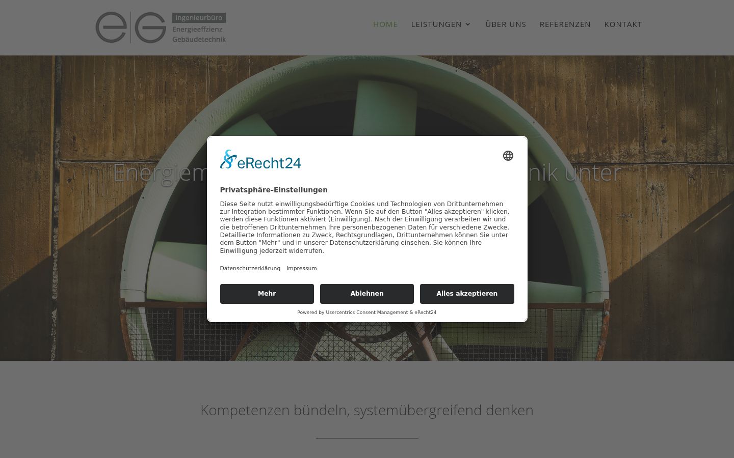 Screenshot des Einwilligungsbanners vor jeglicher Interaktion