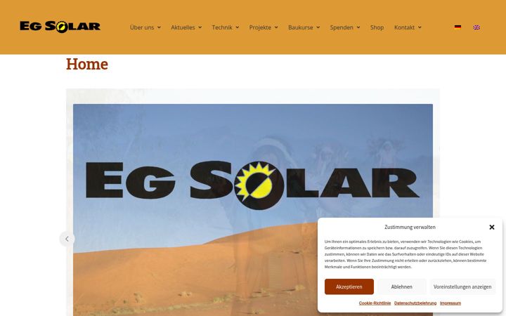 Screenshot von eg-solar.de