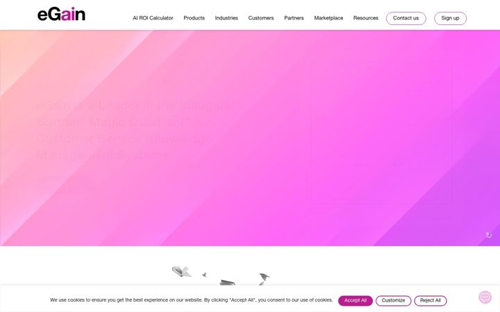 Screenshot of egain.com