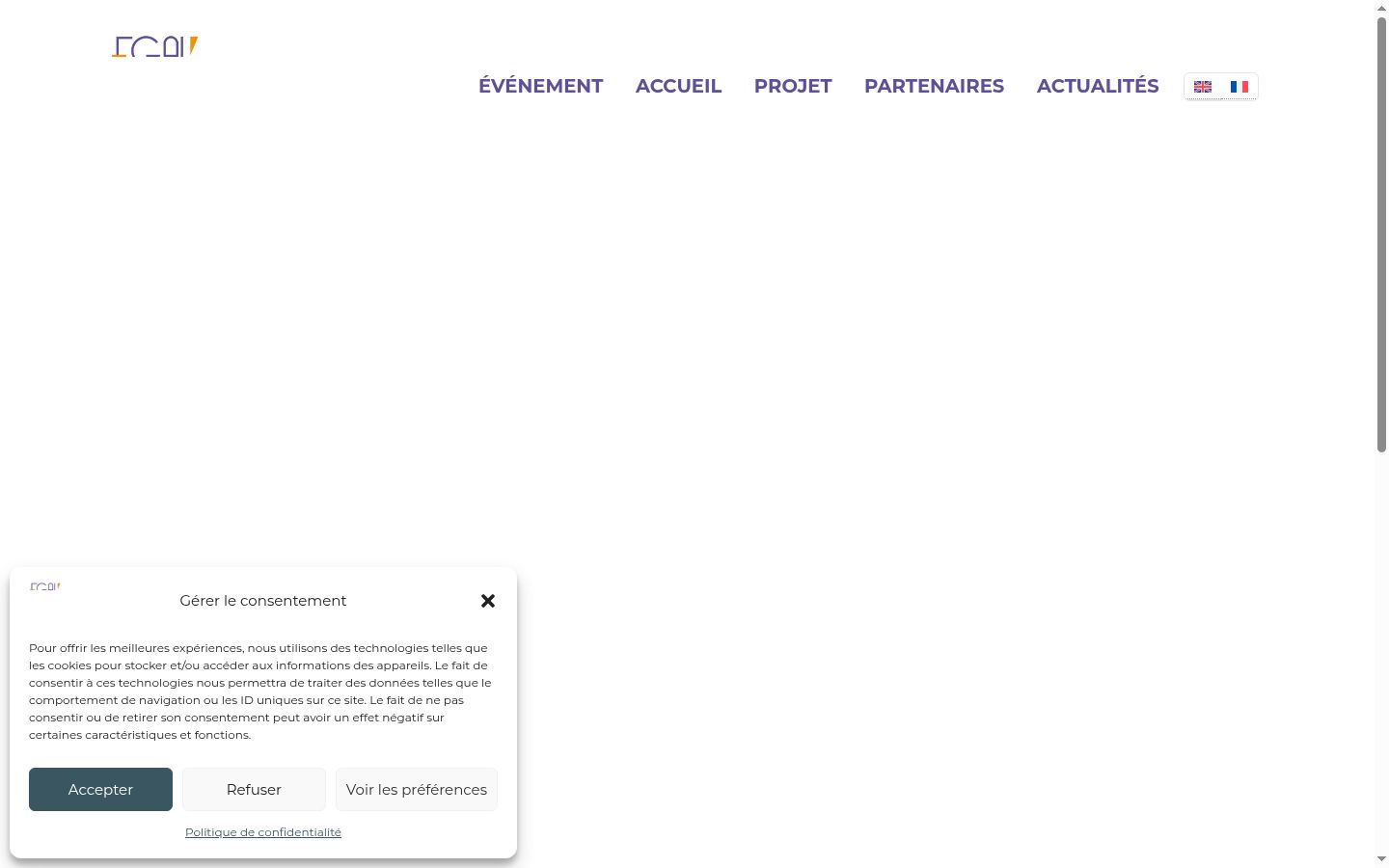 Screenshot del banner di consenso mostrato prima di qualsiasi interazione