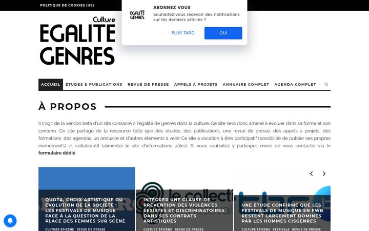 Snímek obrazovky egalitegenresculture.fr