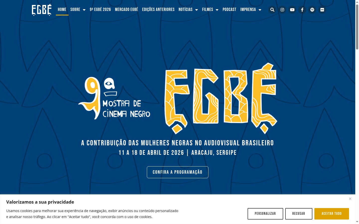 Captura de pantalla del banner de consentimiento mostrado antes de cualquier interacción