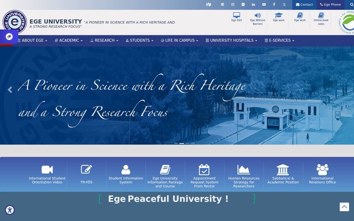 Screenshot von ege.edu.tr