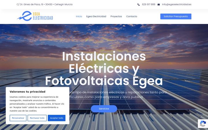 Skjermbilde av egeaelectricidad.es