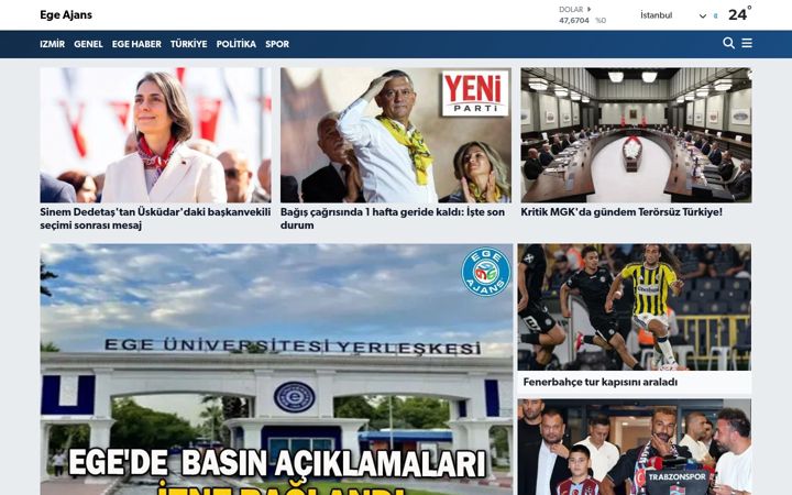 Screenshot of egeajans.com