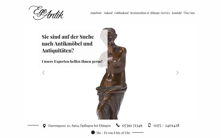 Screenshot of egeantik.de