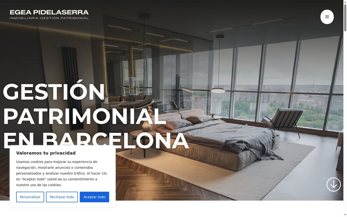 Captura de ecrã do banner de consentimento apresentado antes de qualquer interação