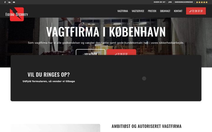Skærmbillede af egedalsecurity.dk